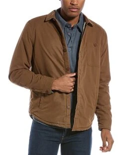 Sherpa-Lined Cotton Shacket Men