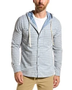 Vince Desert Side Plaid Hooded Shirt Men