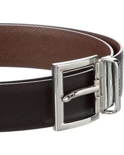 Prada Reversible & Adjustable Saffiano Leather Belt Men -Men Fashion 1010404426 RLLD 3