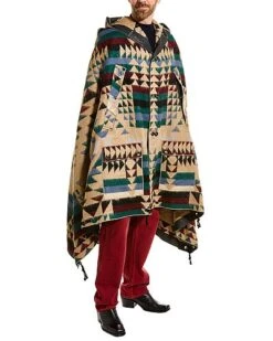 Valentino Pendleton Wool & Mohair-Blend Cape Coat Men -Men Fashion 1010424024 RLLD 3