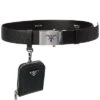 Prada Logo Pouch Detail Saffiano Leather Belt Men