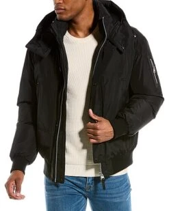 Mackage Viggo Leather-Trim Bomber Jacket Men