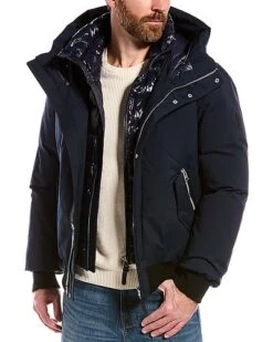 Mackage Dixon Leather-Trim Down Jacket Men