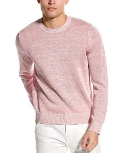 Vince Plaited Linen-Blend Crewneck Sweater Men