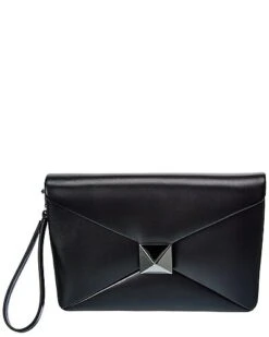 Valentino One Stud Leather Pouch Men