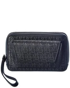 Salvatore Ferragamo Gancini Leather Travel Bag Men