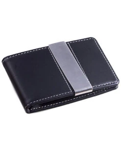 Black Leather Wallet And Money Clip Men
