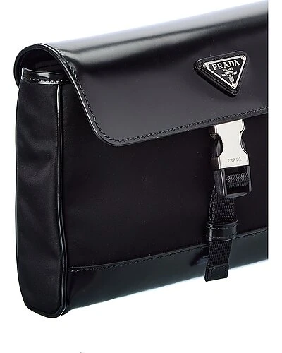 Prada Logo Nylon & Leather Shoulder Bag Men 3 Prada Logo Nylon & Leather Shoulder Bag Men - Image 3