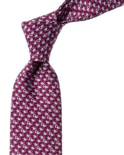 Salvatore Ferragamo Purple Mouse Silk Tie Men