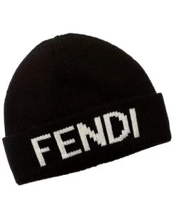 FENDI Logo Wool Hat Men