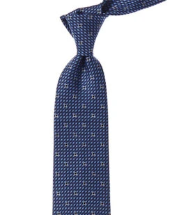 Salvatore Ferragamo Blue Woven Gancini Silk Tie Men
