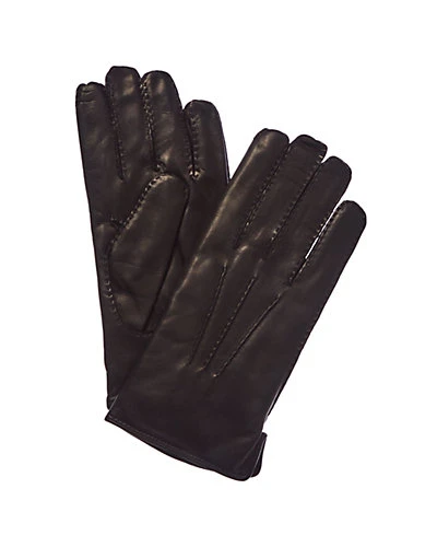 Men's Black Cashmere-Lined Leather Gloves 1 Men's Black Cashmere-Lined Leather Gloves
