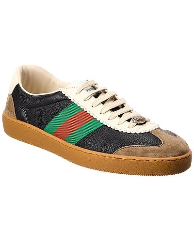 Gucci Web Leather & Suede Sneaker Men 1 Gucci Web Leather & Suede Sneaker Men