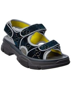 Gucci GG Velvet & Leather Sandal Men