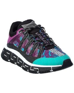 Front Page 16 Versace Trigreca Canvas & Leather Sneaker Men