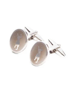 Rhodium Plated Golfer Design Cufflinks Men
