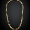14K Italian Gold Miami Curb Chain Necklace Men