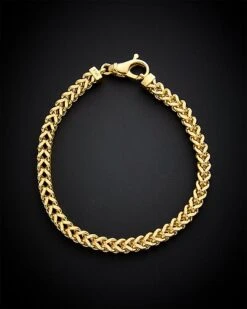 14K Italian Gold Franco Link Bracelet Men