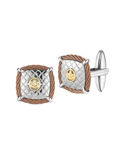 Gentlemens 18K & Stainless Steel Cufflinks