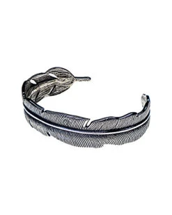 Dell Arte Stainless Steel Holly Feather Bangle Men