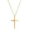 Titanium Double Cross Pendant Necklace Men