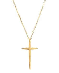 Titanium Double Cross Pendant Necklace Men