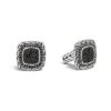 Classic Silver Gemstone Square Cufflinks Men