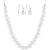 Ver 8-9mm Freshwater Pearl Necklace & Earrings Set Men
