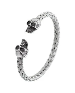 Os Angeles Luxe Collection Willie Stainless Steel Skull Cuff Bracelet Men