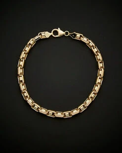 14K Italian Gold Fancy Bullet Link Bracelet Men