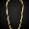 14K Italian Gold Semi-Solid Curb Link Necklace Men
